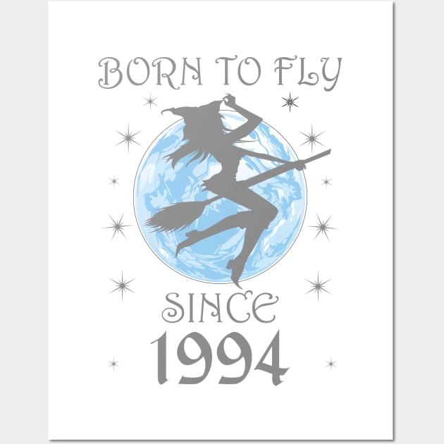 BORN TO FLY SINCE 1944 WITCHCRAFT T-SHIRT | WICCA BIRTHDAY WITCH GIFT Wall Art by Chameleon Living